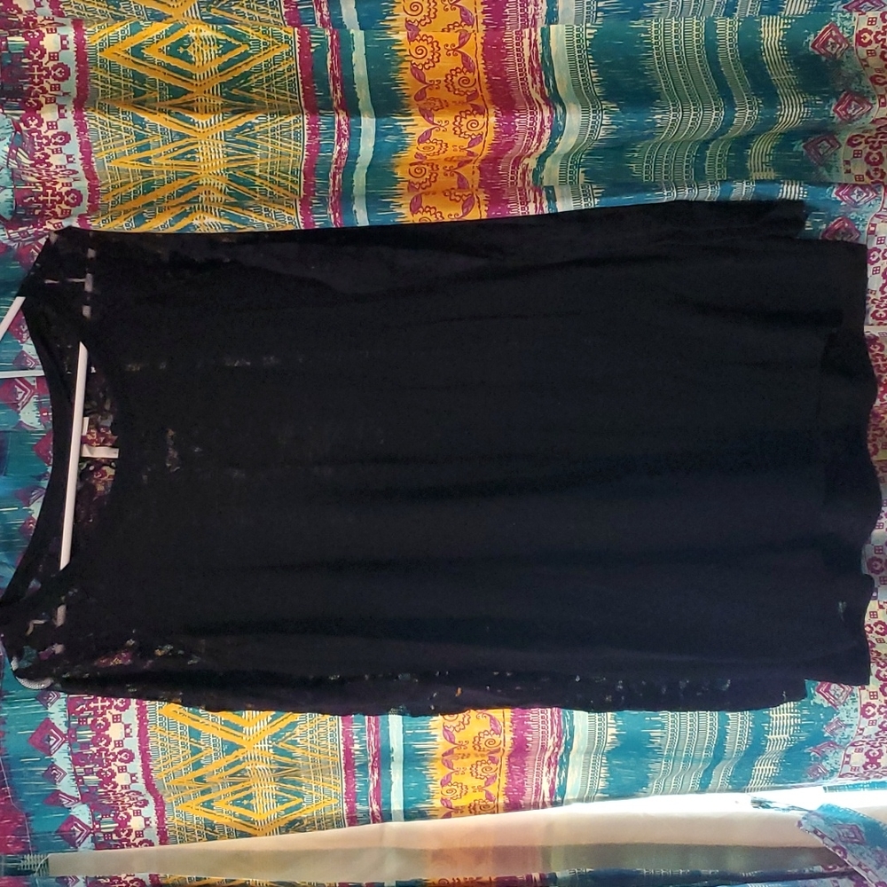 LC Lauren Conrad lacey tee, Large, Black